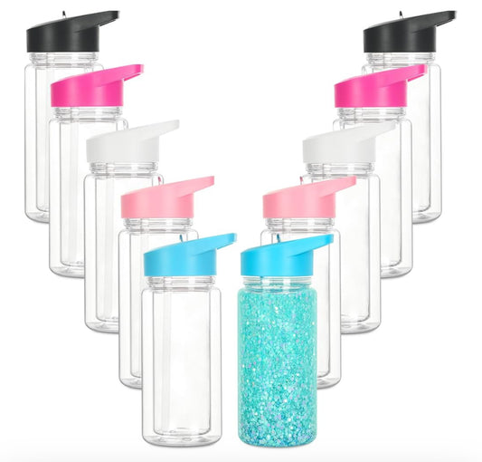 10oz Flip Straw Snow-globe Tumbler