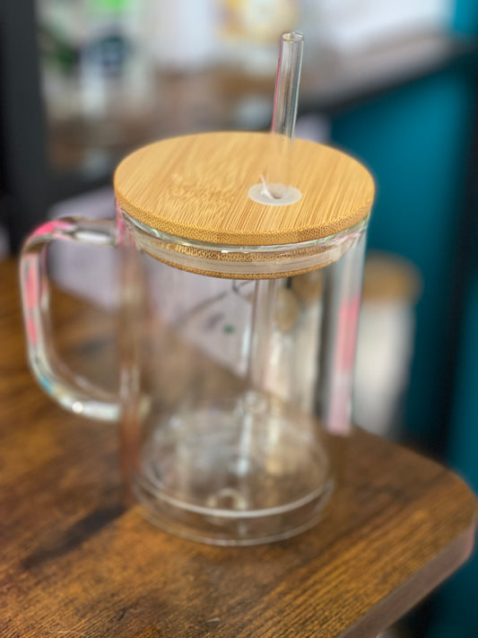 15oz Glass Coffee Mug