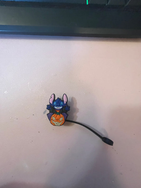 Blue Alien w/Pumpkin Straw Topper