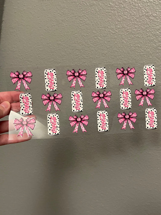 Coca Cola White/Pink Bows