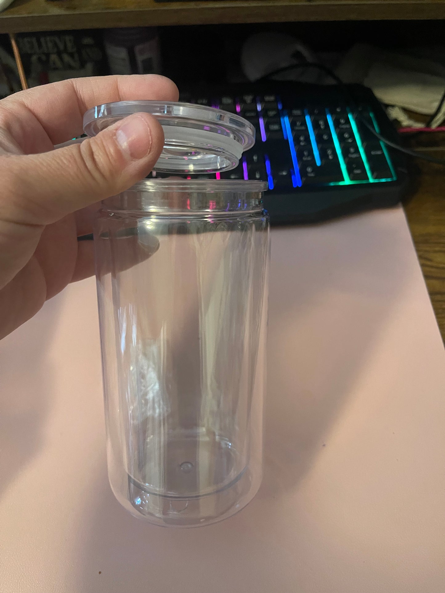 16 oz Acrylic Tumbler - Clear or Colored Lid (BPA Free)