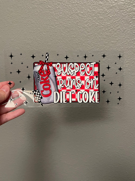 Suspect runs on Diet Coke