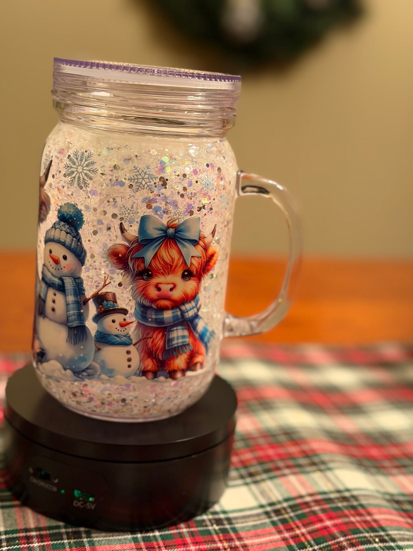 20oz Acrylic Mason Jar Mug - Snowglobe