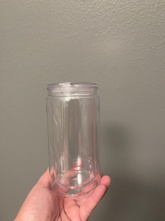 16 oz Acrylic Tumbler - Clear or Colored Lid (BPA Free)
