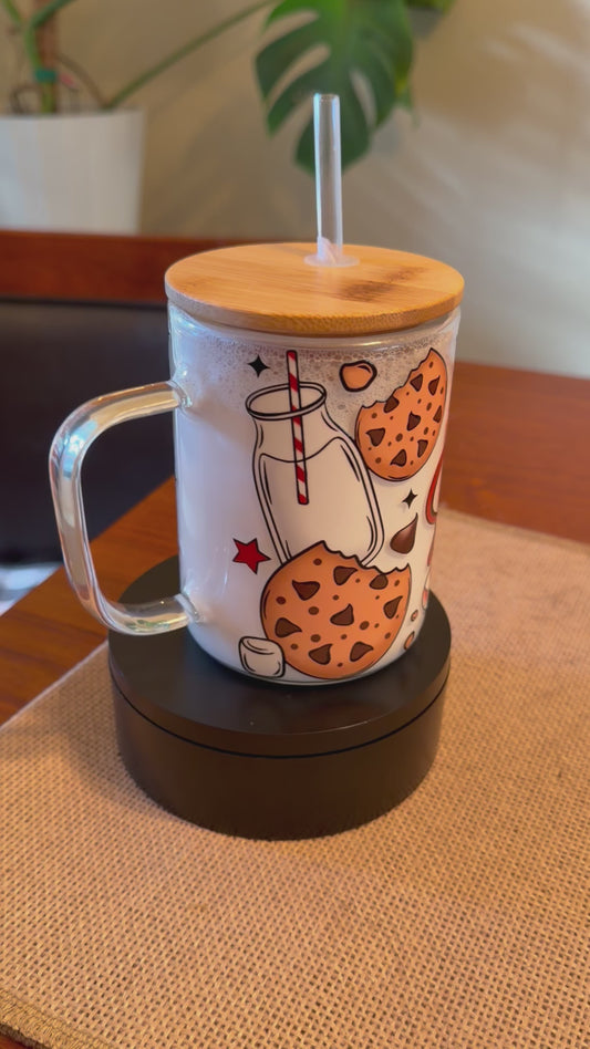 Premade 12oz Glass - Milk for Santa