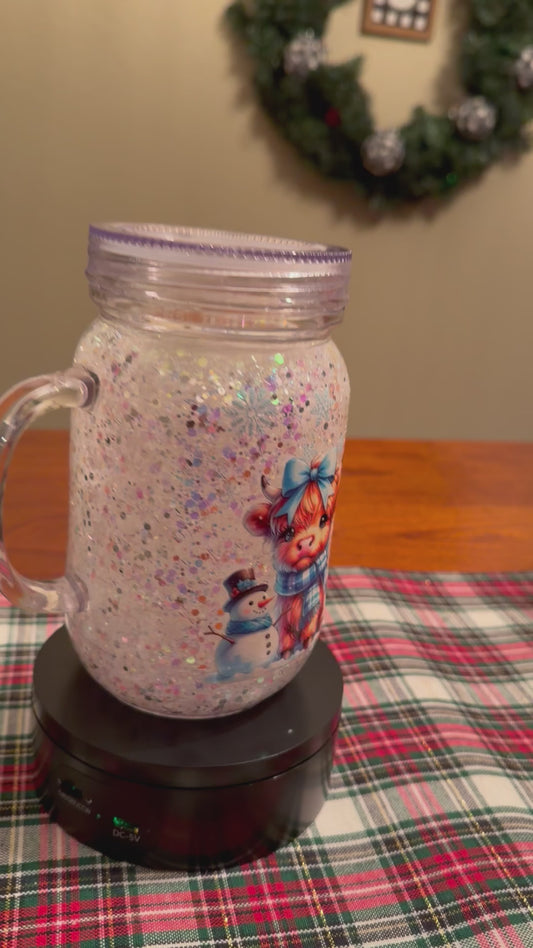 20oz Acrylic Mason Jar Mug - Snowglobe